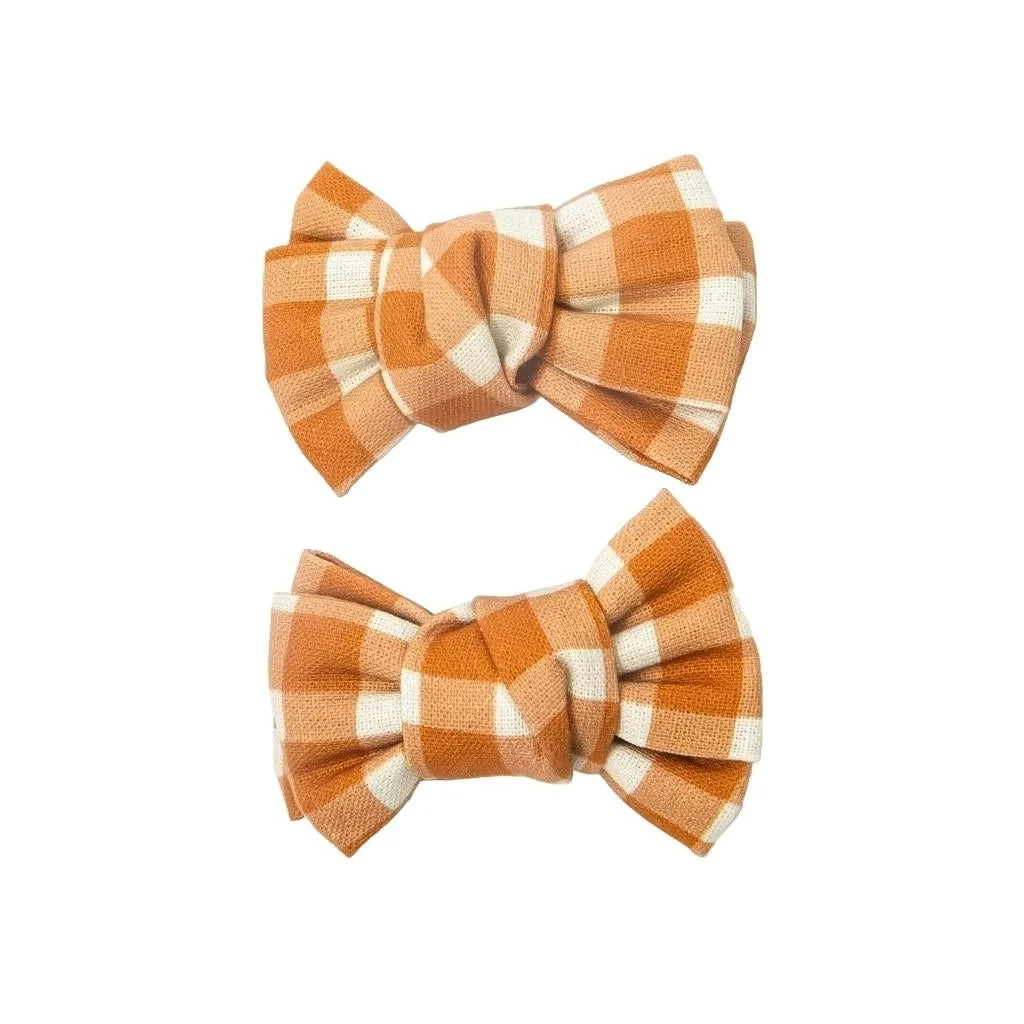 Pigtail_Bow_Hair_Clips_set_of_2-Hair_accessories-GCO2147-Sienna_Gingham_cc4603b3-f736-454f-bb4e-b2c731b32948_1024x1024 Šnale sa mašnom set od 2 Sienna Gingham - Image 1